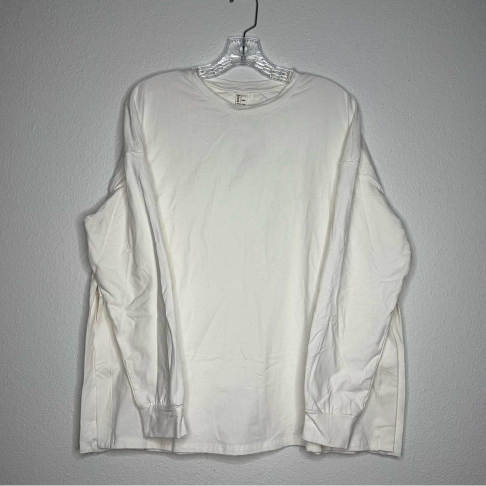 MakeMeChic Maternity T-Shirt Long Sleeve Split Side Pregnancy Tee Top Size L